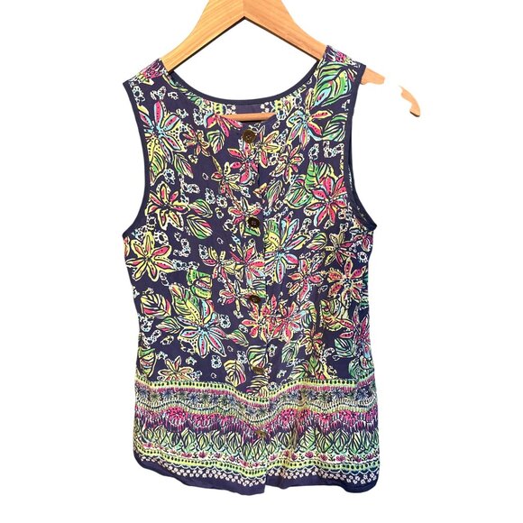 Lilly Pulitzer Womens Silk Sleeveless Top Size S Floral Pattern - Picture 4 of 5